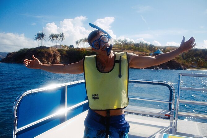 St. James Snorkel & Pizza Pi Lunch - What snorkeling feels like on this kind of boat