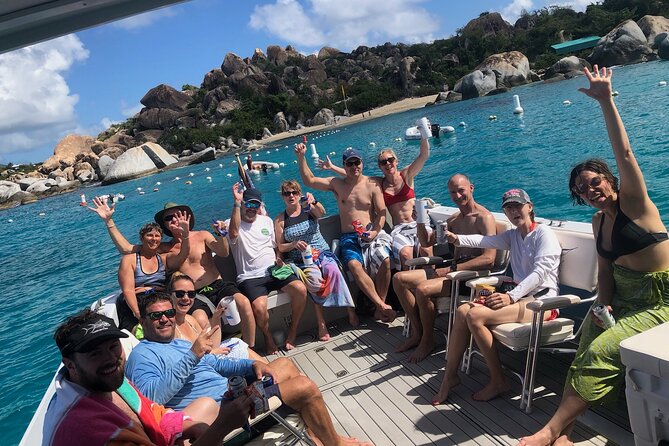 The Baths and White Bay - Small-group boat comfort: open bar, snacks, and snorkel gear